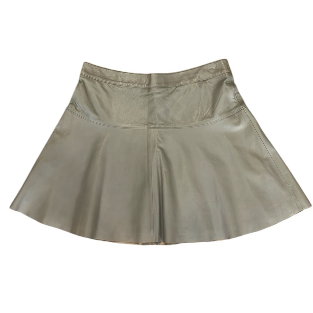 Banana Republic 100% Lamb Leather 
A-Line Knee Length Skirt (10)